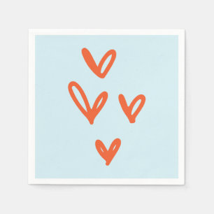 Valentinstag Liebe Pastel Blau und Rot Serviette