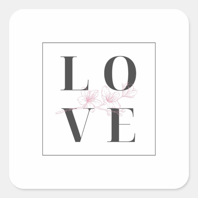 ❤️ Valentinstag ❤️ Liebe Quadratischer Aufkleber (Vorderseite)