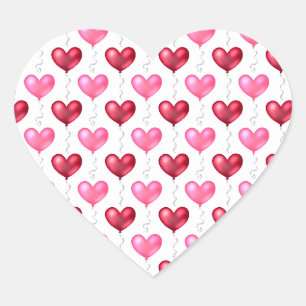 Valentinstag-Liebe Rosa und Rotes Herz Herz-Aufkleber