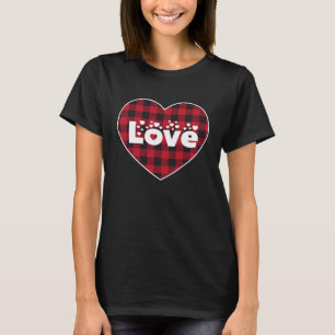 Valentinstag Liebe Rotes Herz Buffalo Karierter Co T-Shirt