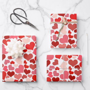 Valentinstag Liebe Rotes Herz Geschenkpapier Set