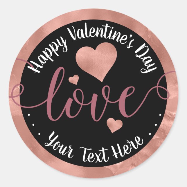Valentinstag-Liebe Runder Aufkleber (Vorderseite)