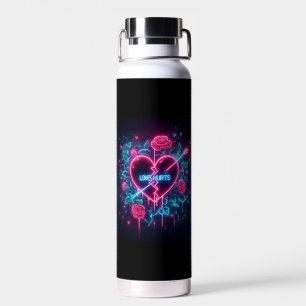 Valentinstag Liebe schmerzt Neon Heart Trinkflasche