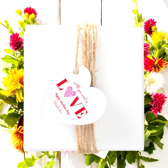 Valentinstag Liebe Script Red Heart Geschenkanhänger (Von Creator hochgeladen)