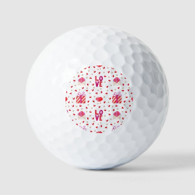 Valentinstag LIEBE Umschlag und Geschenkboxen Golfball (Vorderseite)