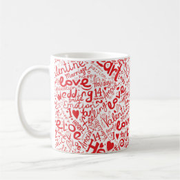 Valentinstag Liebe Worte Collage Kaffeetasse