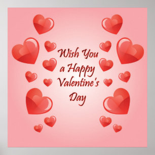 Valentinstag Liebe Zitat mit Herzen Poster