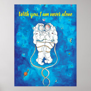 Valentinstag Liebende Astronauten Couple Poster