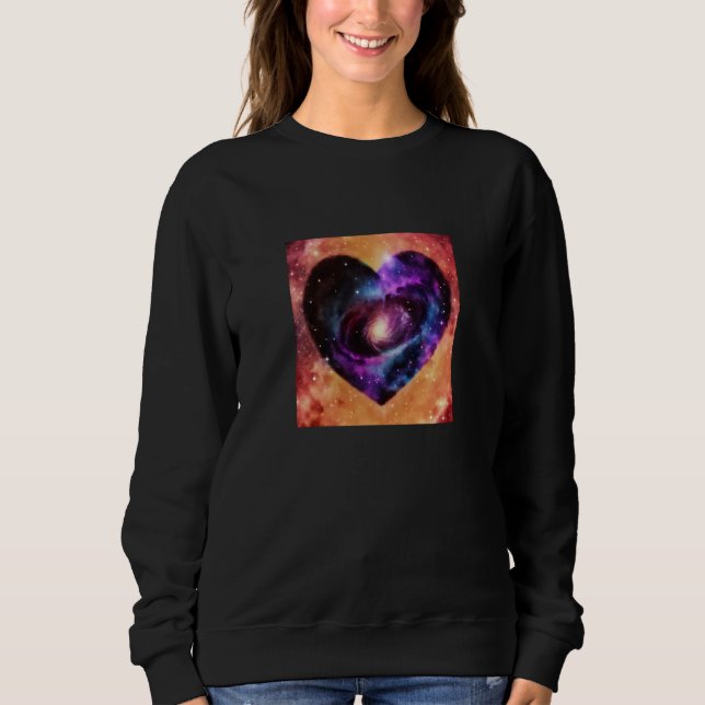 Valentinstag Liebesherz Galaxy Freundin Verlobte Sweatshirt (Vorderseite)