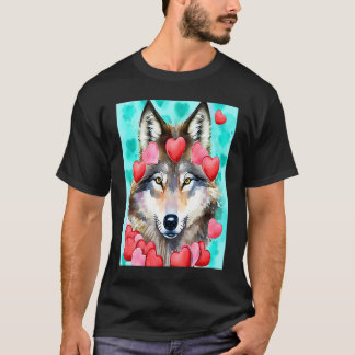 Valentinstag Liebesherz Süßer Wolf Freundin Fi T-Shirt
