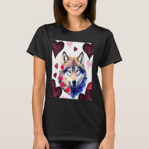 Valentinstag Liebesherz Süßer Wolf Freundin Fi T-Shirt