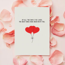 Valentinstag-Liebeskarte für Ehefrau Ehemann Roman