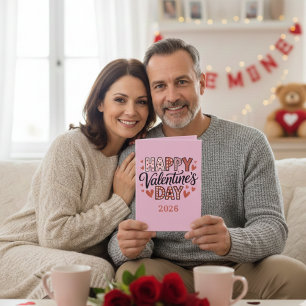 Valentinstag-Liebespaar gefaltete Grußkarte Karte