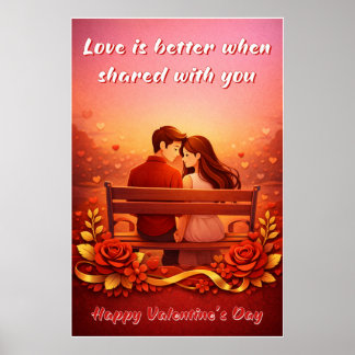 Valentinstag-Liebeszitat-Plakat Poster