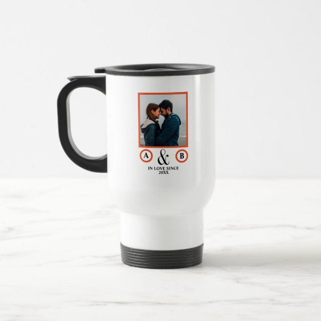 Valentinstag Liebhaber von ein paar Monogramm-Plat Reisebecher (Links)