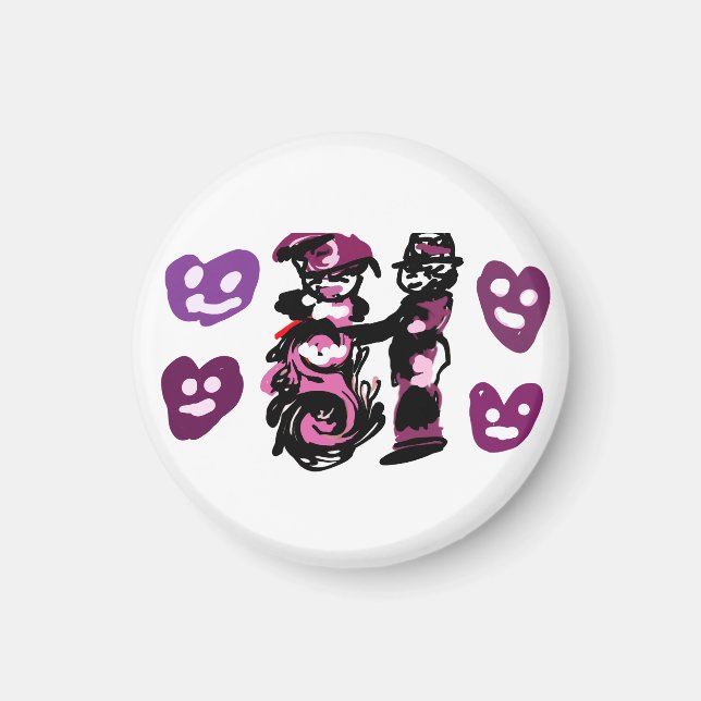 Valentinstag lila Liebe  Magnet (Vorne)