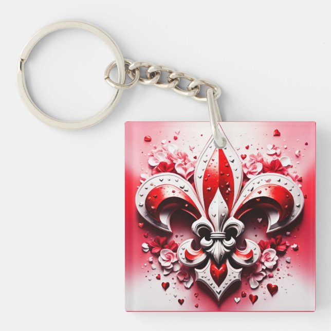 Valentinstag-Lilie Schlüsselanhänger (Vorderseite)