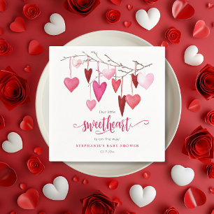 Valentinstag Little Sweetheart Rosa Herz Baby Show Serviette