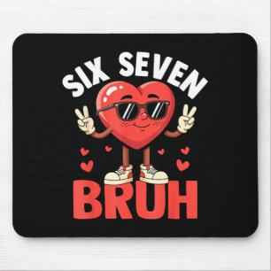 Valentinstag Lustig Six Seven Bruh Meme 67 Herz Li Mousepad