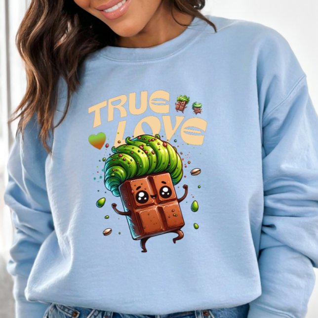 Valentinstag lustige kawaii pistachio Schokolade Sweatshirt (Von Creator hochgeladen)