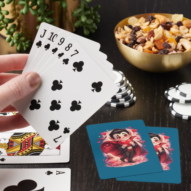 Valentinstag Lustiger Dracula  Spielkarten (In Situ)
