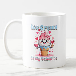 Valentinstag lustiger Kawaii-Eis-Kegel Kaffeetasse