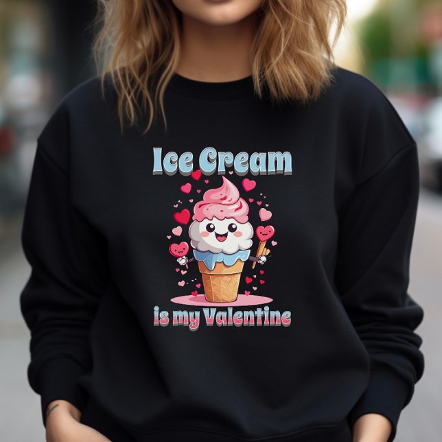 Valentinstag lustiger Kawaii-Eis-Kegel Sweatshirt (Von Creator hochgeladen)