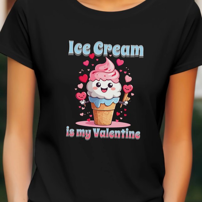 Valentinstag lustiger Kawaii-Eis-Kegel T-Shirt (Von Creator hochgeladen)