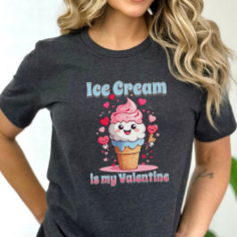 Valentinstag lustiger Kawaii-Eis-Kegel Tri-Blend Shirt