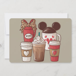 Valentinstag Lustiger Latte Kaffee Liebhaber Einladung
