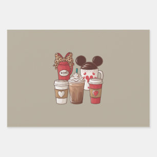 Valentinstag Lustiger Latte Kaffee Liebhaber Geschenkpapier Set