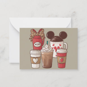 Valentinstag Lustiger Latte Kaffee Liebhaber  Mitteilungskarte