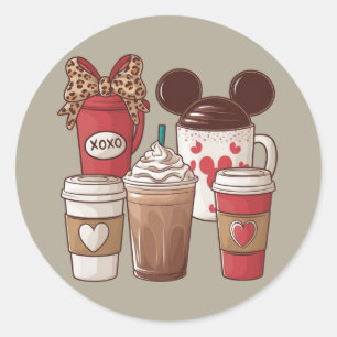 Valentinstag Lustiger Latte Kaffee Liebhaber  Runder Aufkleber