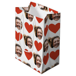 Valentinstag Lustiges benutzerdefiniertes Gesicht  Mittlere Geschenktüte