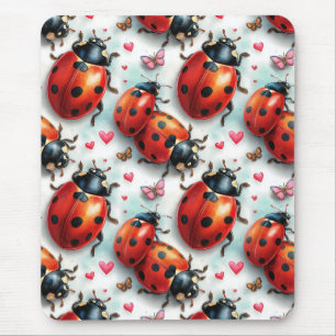 Valentinstag-Marienkäfer-Liebesmuster Mousepad
