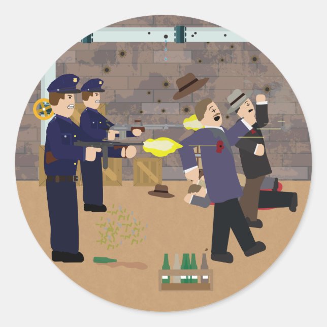 Valentinstag Massaker (einfache Geschichte) Runder Aufkleber (Vorderseite)