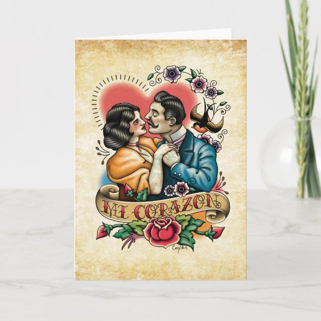 Valentinstag "MI Corazon"/Romance Karte (Vorderseite)