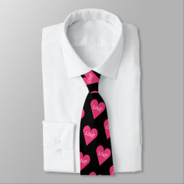 Valentinstag Minamilist Pink Liebe Candy Heart Krawatte