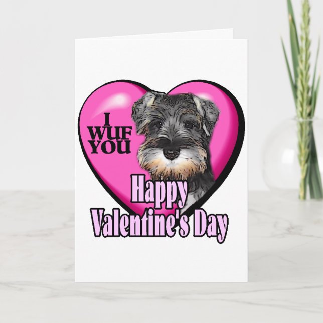 Valentinstag Miniatur Schnauzer Feiertagskarte (Vorderseite)