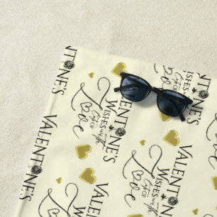 Valentinstag Minimalistische Lettering Strandtuch
