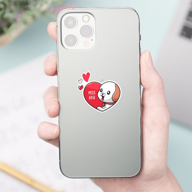 Valentinstag, Miss dich Aufkleber (Telefon)