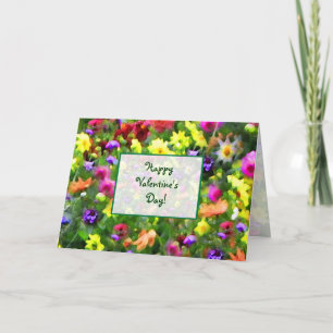 Valentinstag mit Blumenimpressionen Feiertagskarte