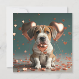 Valentinstag mit einem niedlichen kleinen Hund Feiertagskarte