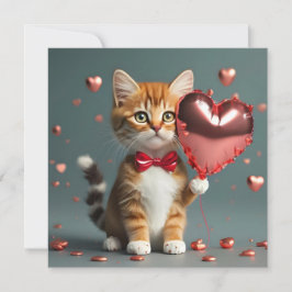 Valentinstag mit einer niedlichen kleinen Katze Feiertagskarte