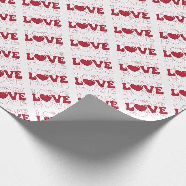 Valentinstag mit Herzen  Geschenkpapier (Ecke)