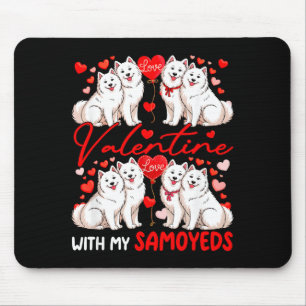 Valentinstag mit meinem Samojeden-Paar-Hunde-Kostü Mousepad