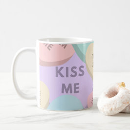 Valentinstag mit niedlichem Candy Hearts Kaffeetasse