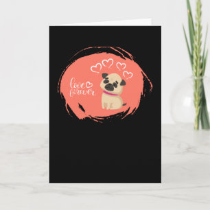 Valentinstag mit Niedlichem Mops Hund Karte