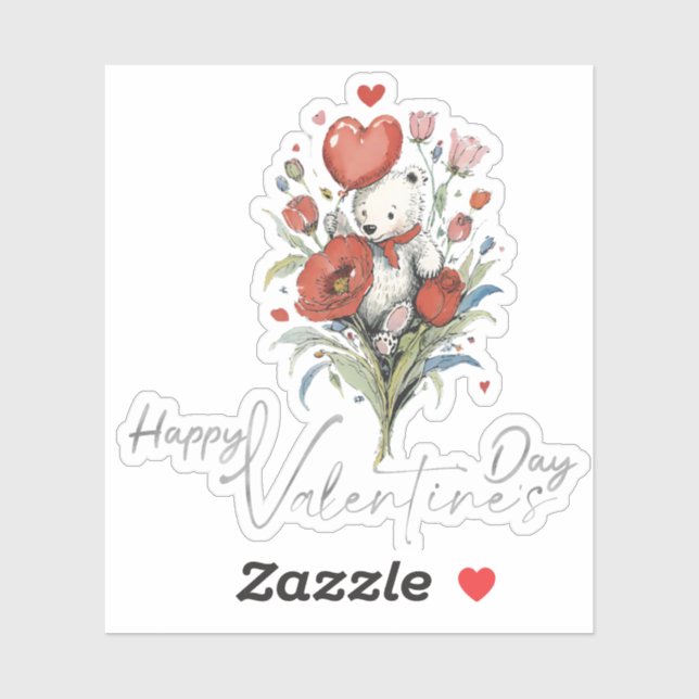 Valentinstag mit reichem Teddybär Aufkleber (Blatt)