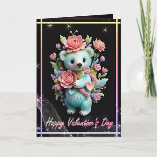 Valentinstag mit reichem Teddybär Feiertagskarte